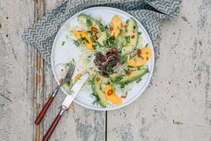 Ceviche vom Neuseelandhirsch mit Mango-Avocado-Salat