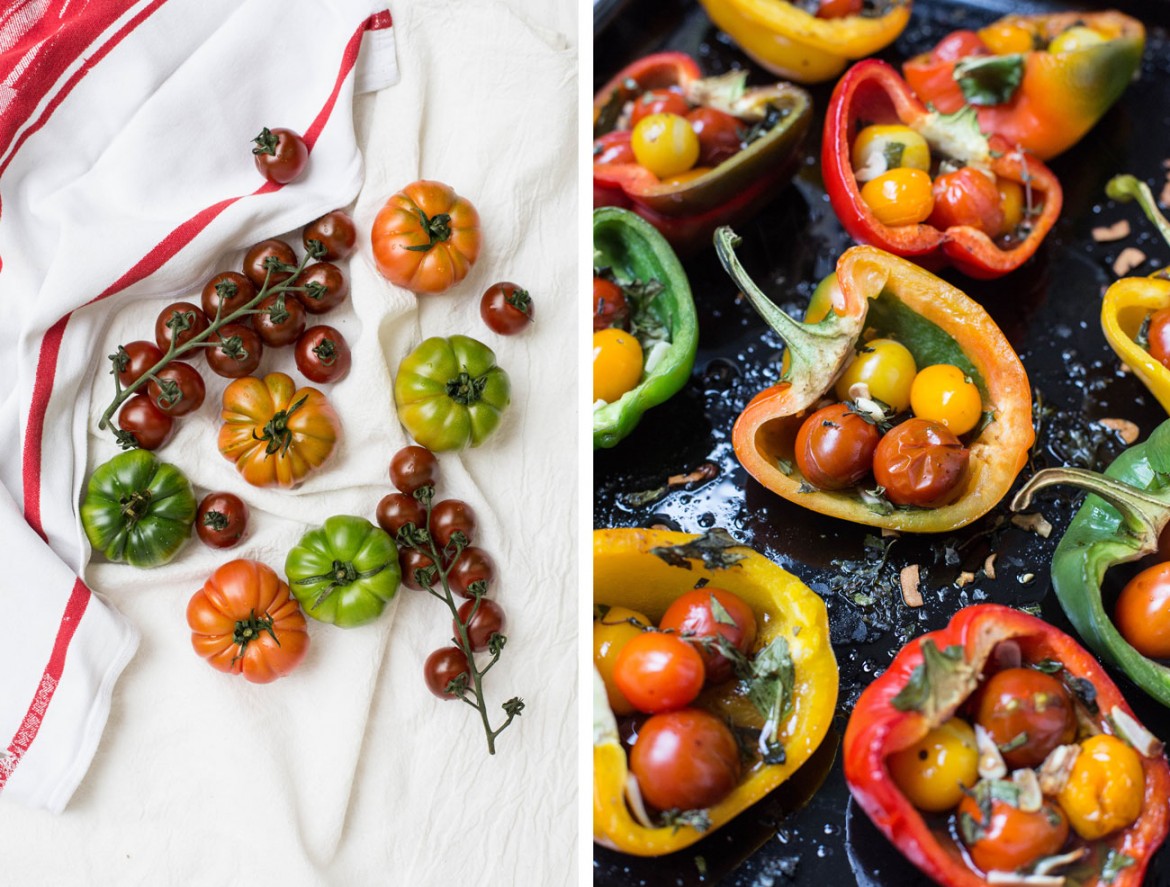 Paprika mit Cocktailtomaten und Hähnchen-Zucchini-Frikadellen - HeldamHerd Paprika mit Cocktailtomaten und Hähnchen-Zucchini-Frikadellen - HeldamHerd